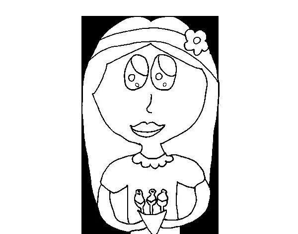 Dibujo de Niña jipi para Colorear - Dibujos.net Dibujo de Niña jipi para Colorear - Dibujos.net