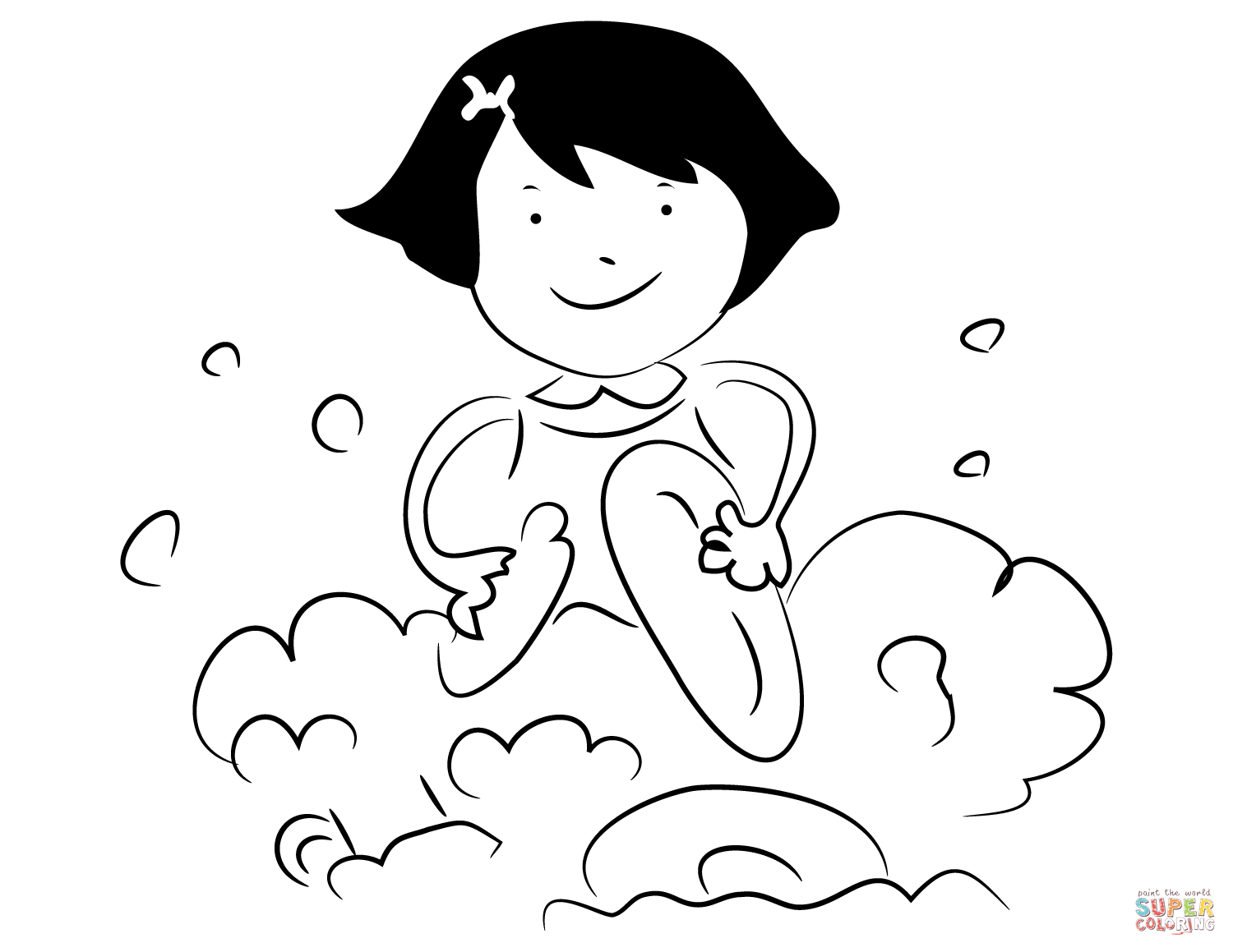 Dibujo de niña lavando platos para colorear | Dibujos para colorear imprimir gratis Dibujo de niña lavando platos para colorear | Dibujos para colorear imprimir gratis