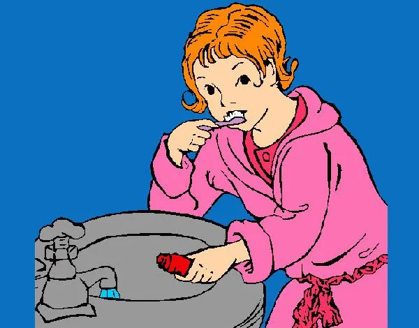 Dibujo de niña lavandose los dientes pintado por Joseleo en ... Dibujo de niña lavandose los dientes pintado por Joseleo en ...