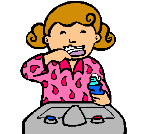 Dibujo de Niña cepillándose los dientes pintado por Natachi en ...