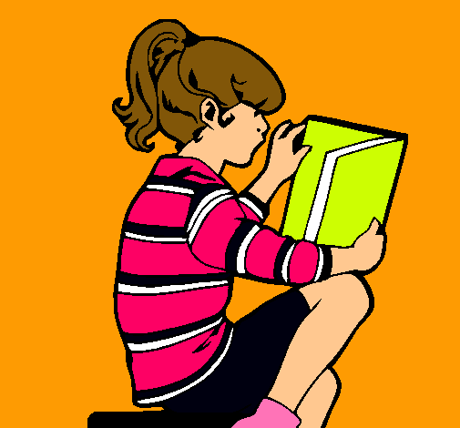 Dibujo de Niña leyendo pintado por Fatinesi en Dibujos.net el día ...