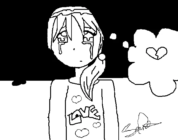 Dibujo de Niña llorando para Colorear - Dibujos.net Dibujo de Niña llorando para Colorear - Dibujos.net