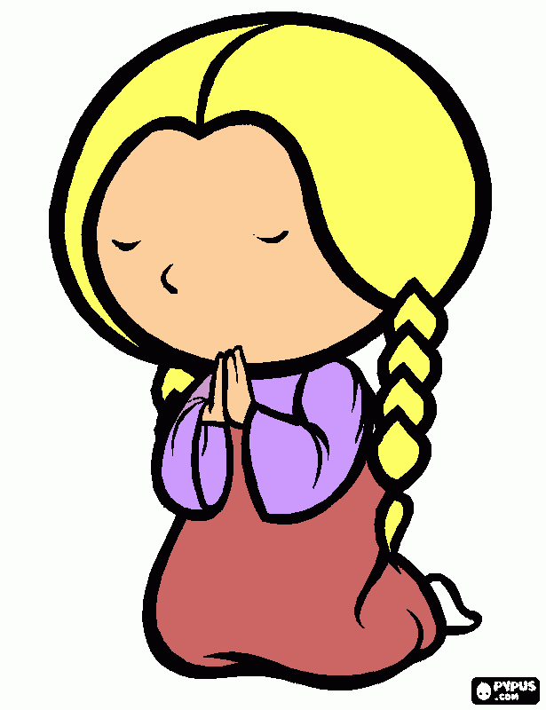 Dibujo Niña Ora para colorear, Dibujo Niña Ora para imprimir