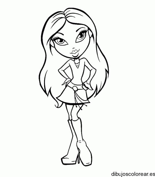 Dibujo de una Braz con pelo largo lacio | Dibujos para Colorear Dibujo de una Braz con pelo largo lacio | Dibujos para Colorear
