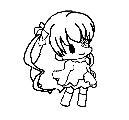 Dibujo de Niña pequeña para Colorear - Dibujos.net Dibujo de Niña pequeña para Colorear - Dibujos.net