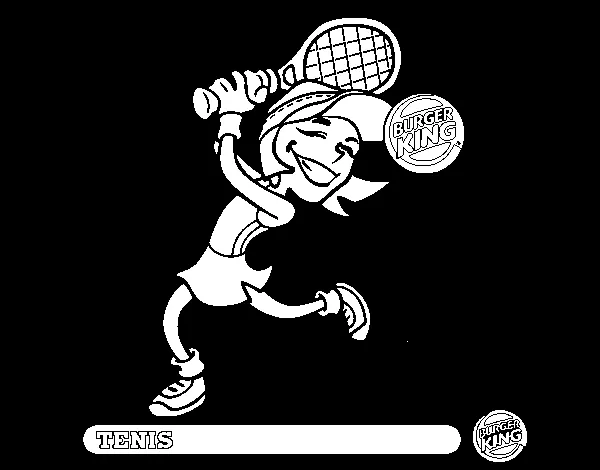 Dibujo de Niña-Tenis para Colorear - Dibujos.net Dibujo de Niña-Tenis para Colorear - Dibujos.net