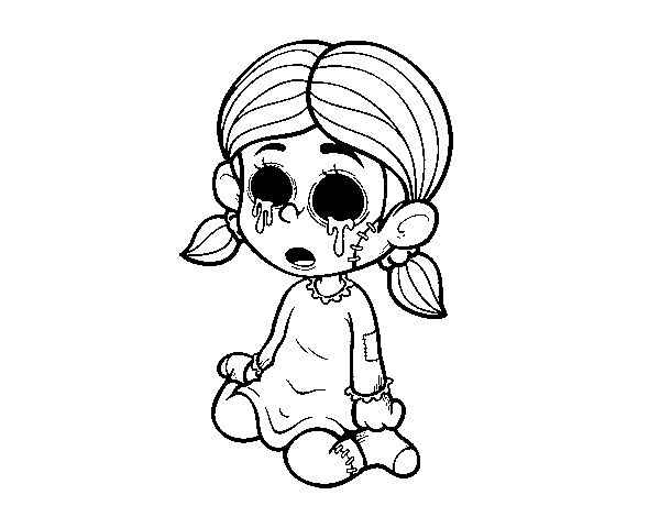 Dibujo de Niña terrorífica para Colorear - Dibujos.net Dibujo de Niña terrorífica para Colorear - Dibujos.net