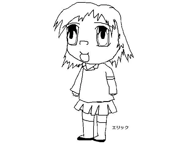 Dibujo de Niña con uniforme para Colorear - Dibujos.net Dibujo de Niña con uniforme para Colorear - Dibujos.net