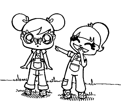 Dibujo de Niñas para Colorear - Dibujos.net Dibujo de Niñas para Colorear - Dibujos.net