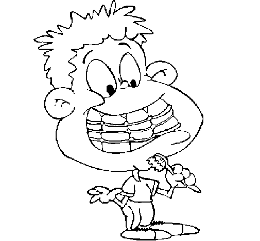 Dibujo de Niño con aparato dental para Colorear - Dibujos.net Dibujo de Niño con aparato dental para Colorear - Dibujos.net