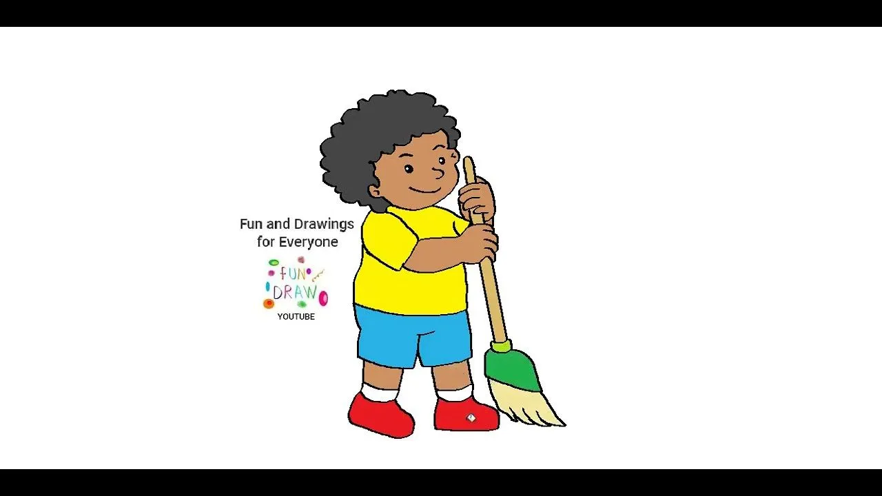 Dibujo de niño barriendo - YouTube