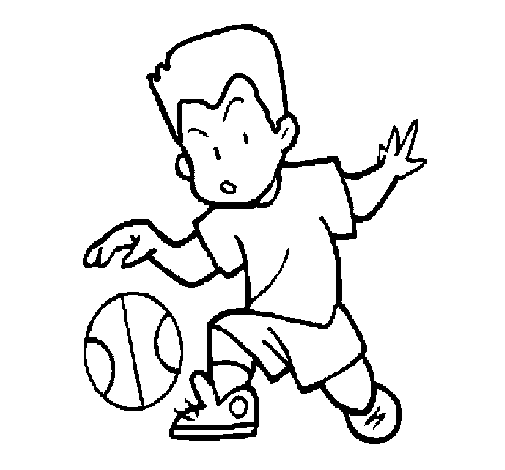 Dibujo de Niño botando la pelota para Colorear - Dibujos.net Dibujo de Niño botando la pelota para Colorear - Dibujos.net