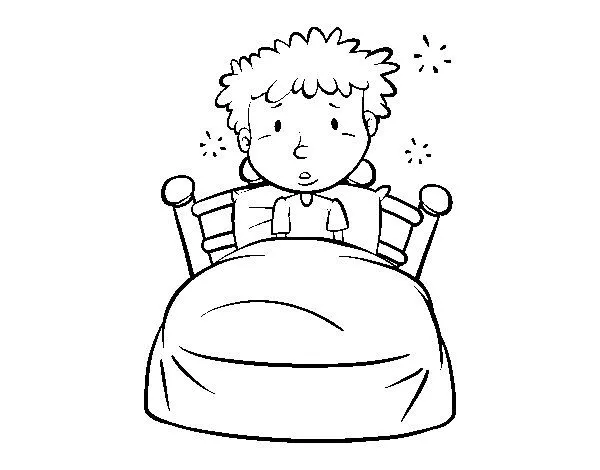 Dibujo de Niño en la cama para Colorear - Dibujos.net Dibujo de Niño en la cama para Colorear - Dibujos.net