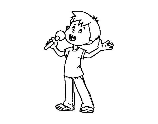 Dibujo de Niño cantando para Colorear - Dibujos.net Dibujo de Niño cantando para Colorear - Dibujos.net