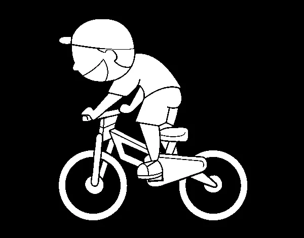 Dibujo de Niño ciclista para Colorear - Dibujos.net