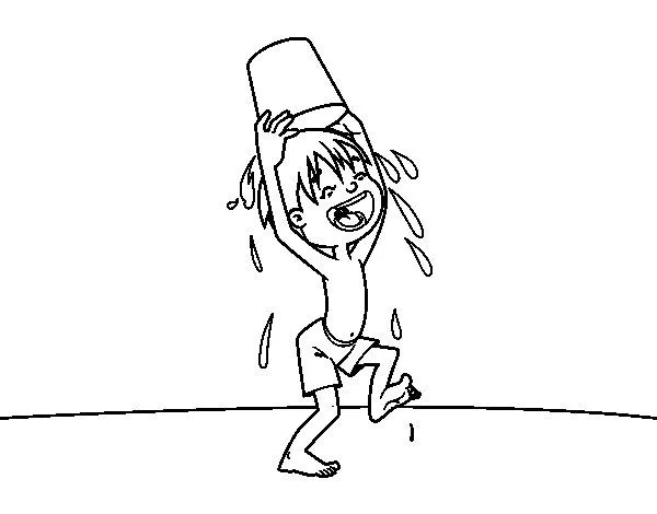 Dibujo de Niño con cubo de agua para Colorear - Dibujos.net