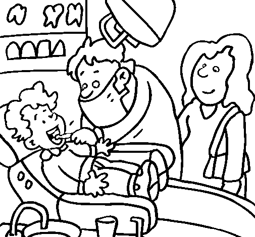 Dibujo de Niño en el dentista para Colorear - Dibujos.net Dibujo de Niño en el dentista para Colorear - Dibujos.net