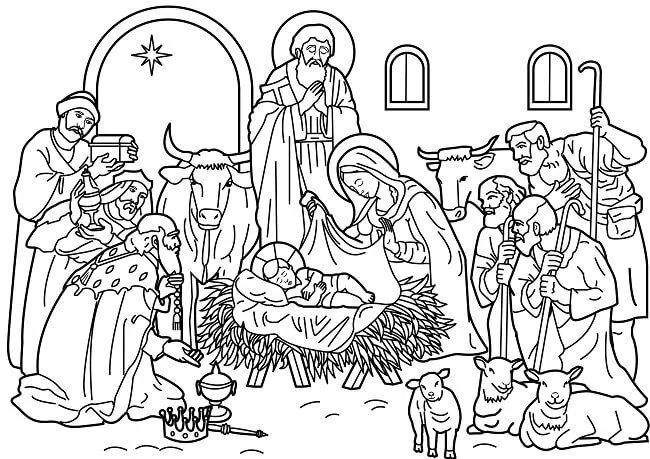 Dibujos el Nacimiento del Niño Dios, Dibujos para Pintar Dibujos el Nacimiento del Niño Dios, Dibujos para Pintar