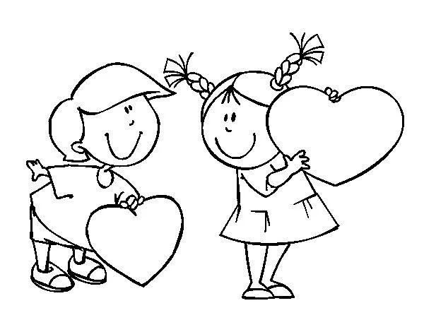 Dibujo de Niño enamorado para Colorear - Dibujos.net Dibujo de Niño enamorado para Colorear - Dibujos.net