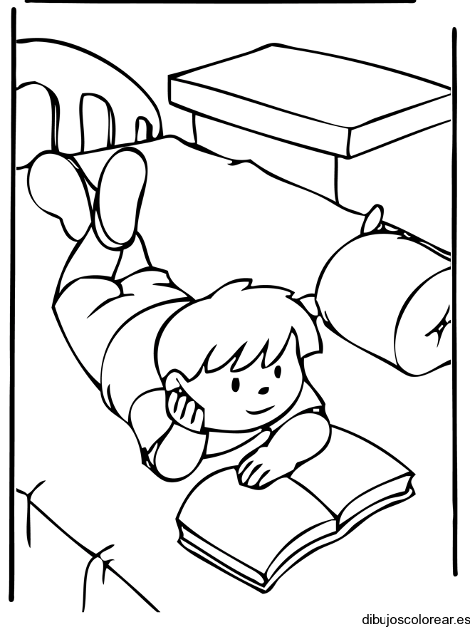 Dibujo de un niño estudiando | Dibujos para Colorear Dibujo de un niño estudiando | Dibujos para Colorear
