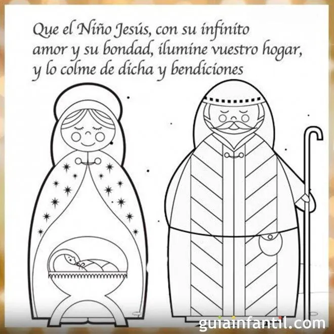 Dibujo del niño Jesús, la Virgen María y San José con frase de ... Dibujo del niño Jesús, la Virgen María y San José con frase de ...