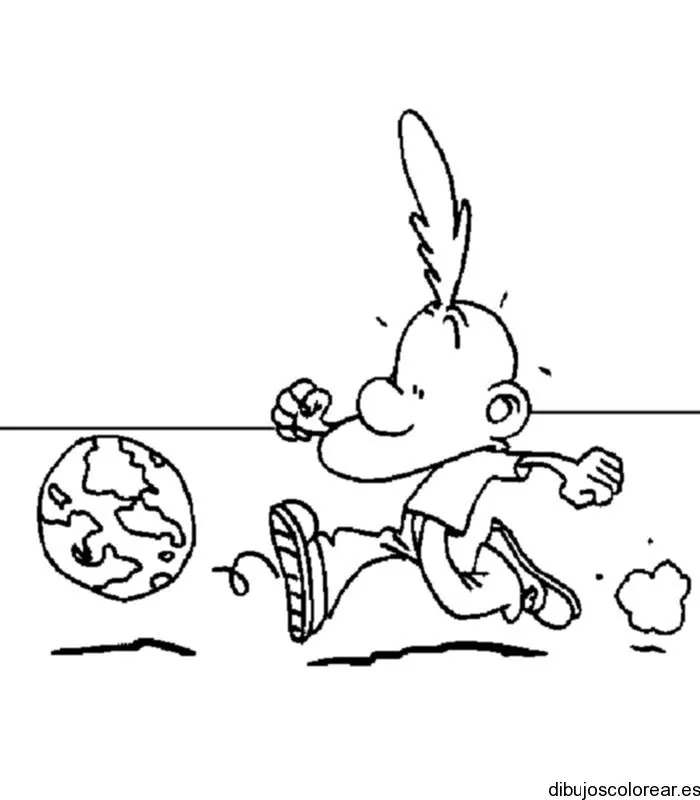 Dibujo de niño jugando pelota | Dibujos para Colorear Dibujo de niño jugando pelota | Dibujos para Colorear