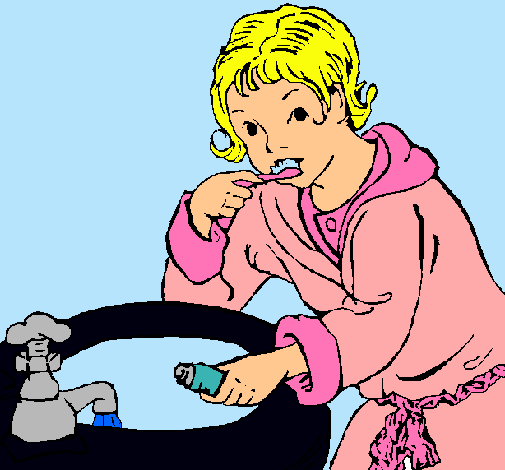 Dibujo de Niño lavándose los dientes pintado por Alegandro en ...