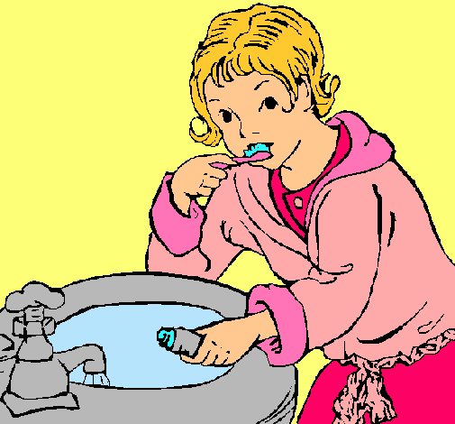 Dibujo de Niño lavándose los dientes pintado por Anette123 en ...