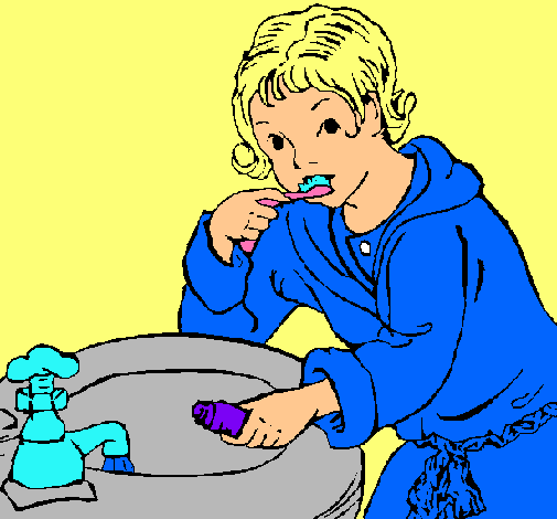 Dibujo de Niño lavándose los dientes pintado por Cepillandose en ... Dibujo de Niño lavándose los dientes pintado por Cepillandose en ...