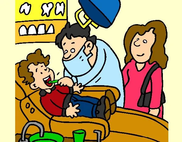 Dibujo de niño con su mama en el dentista pintado por Delfi2012 en ...