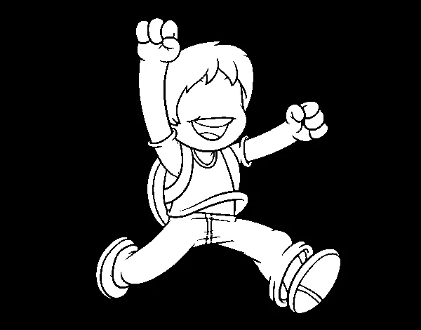 Dibujo de Niño con mochila para Colorear - Dibujos.net Dibujo de Niño con mochila para Colorear - Dibujos.net