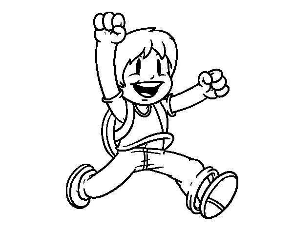 Dibujo de Niño con mochila para Colorear - Dibujos.net Dibujo de Niño con mochila para Colorear - Dibujos.net