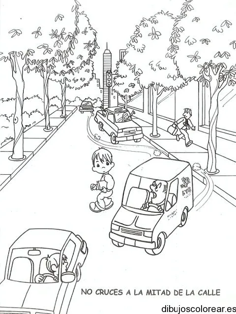 Dibujo de un niño patinando en la calle | Dibujos para Colorear Dibujo de un niño patinando en la calle | Dibujos para Colorear