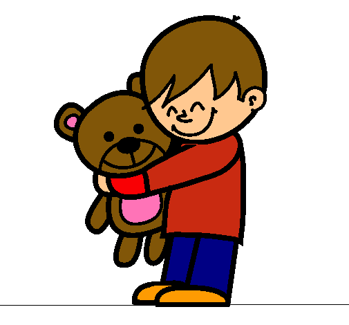 Dibujo de Niño con peluche pintado por Llaaiiaa en Dibujos.net el ...