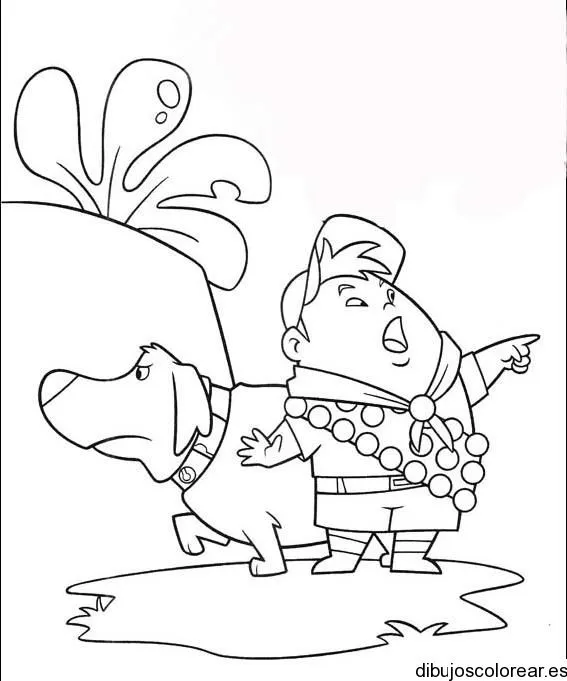 Dibujo de un niño y un perro de UP | Dibujos para Colorear Dibujo de un niño y un perro de UP | Dibujos para Colorear