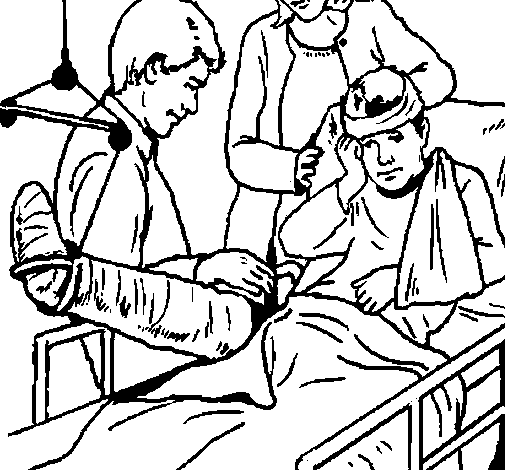 Dibujo de Niño con la pierna fracturada para Colorear - Dibujos.net Dibujo de Niño con la pierna fracturada para Colorear - Dibujos.net