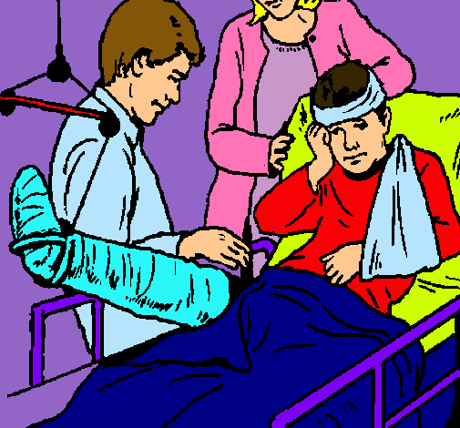 Dibujo de Niño con la pierna fracturada pintado por Doctor en ... Dibujo de Niño con la pierna fracturada pintado por Doctor en ...