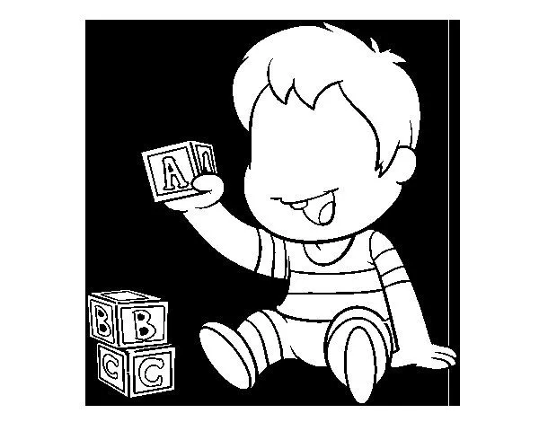 Dibujo de Niño con piezas para Colorear - Dibujos.net Dibujo de Niño con piezas para Colorear - Dibujos.net