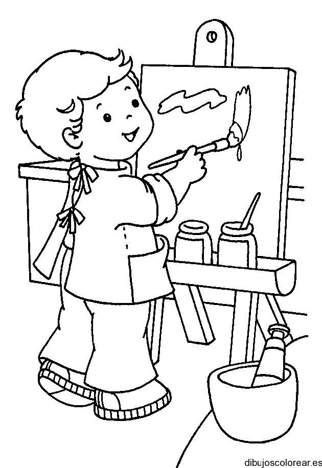 un niño dibujando Colouring Pages