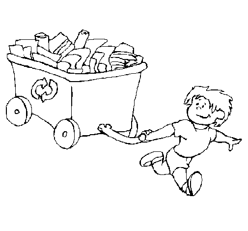 Dibujo de Niño reciclando para Colorear - Dibujos.net Dibujo de Niño reciclando para Colorear - Dibujos.net