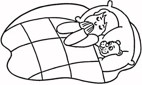 Dibujo de Niño Rezando en la Cama para colorear | Dibujos para ... Dibujo de Niño Rezando en la Cama para colorear | Dibujos para ...