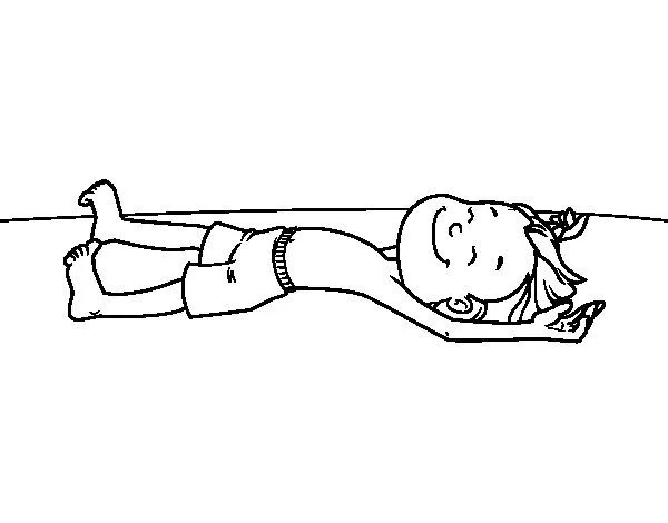 Dibujo de Niño tomando el sol para Colorear - Dibujos.net Dibujo de Niño tomando el sol para Colorear - Dibujos.net