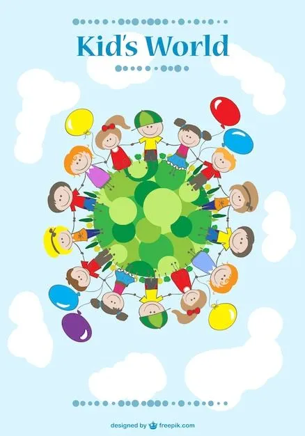 Dibujo niños cogidos de la mano | Descargar Vectores gratis