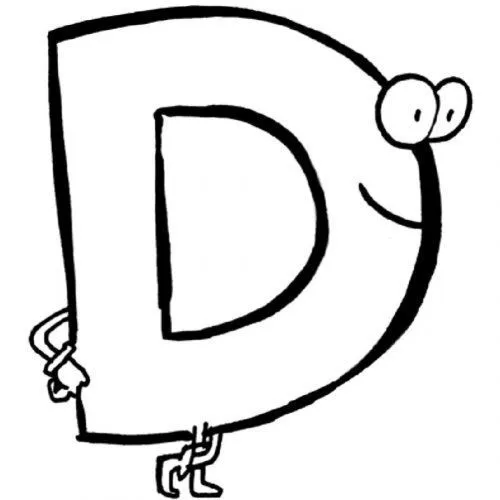 Dibujo de niños para colorear de la letra D - Dibujos para ...