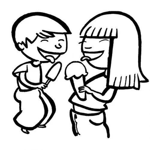 Dibujo de niños comiendo helado para colorear - Dibujos para ... Dibujo de niños comiendo helado para colorear - Dibujos para ...