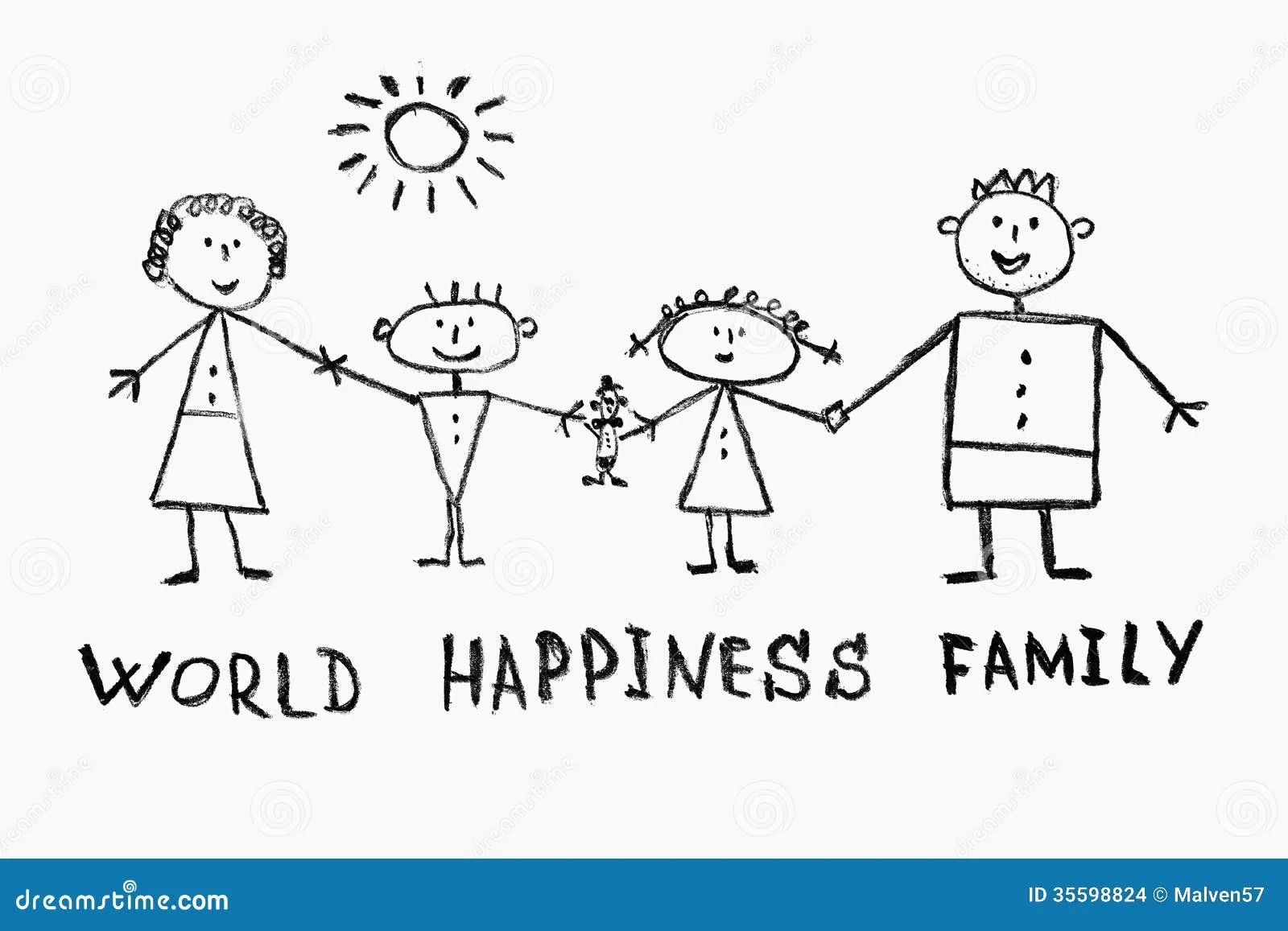 El Dibujo De Los Niños De Una Familia Unida Imagenes de archivo ...
