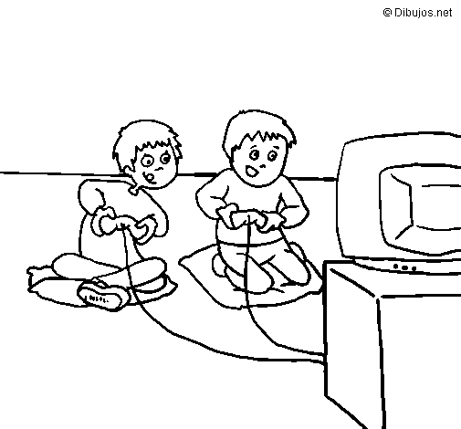Dibujo de Niños jugando para Colorear - Dibujos.net Dibujo de Niños jugando para Colorear - Dibujos.net