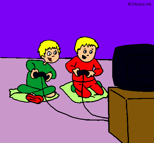 Dibujo de Niños jugando pintado por Videojuego en Dibujos.net el ...