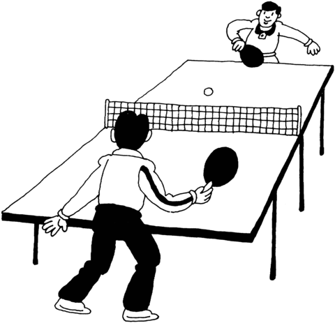Niños Jugando Tenis de Mesa dibujo para colorear | SuperColoring.com Niños Jugando Tenis de Mesa dibujo para colorear | SuperColoring.com