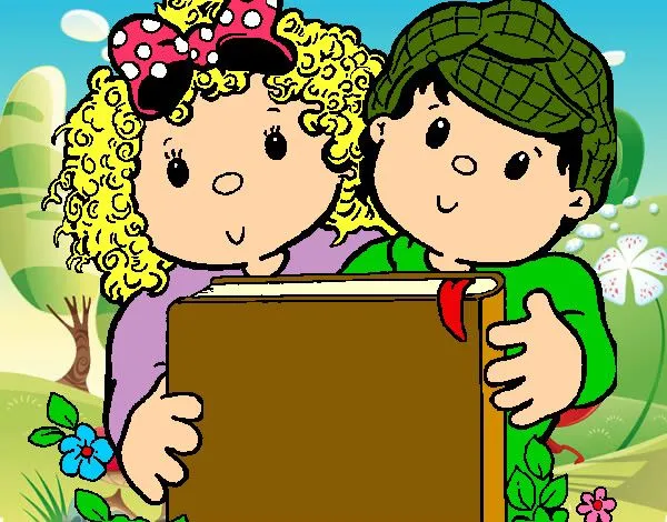 Dibujo de Niños con libros pintado por Crisaba en Dibujos.net el ... Dibujo de Niños con libros pintado por Crisaba en Dibujos.net el ...